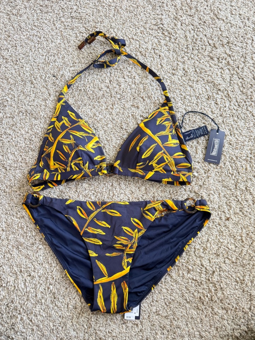 Vilbrequin NEW Bleu Marine Navy Floral Two Piece Bikini - Picture 2 of 9